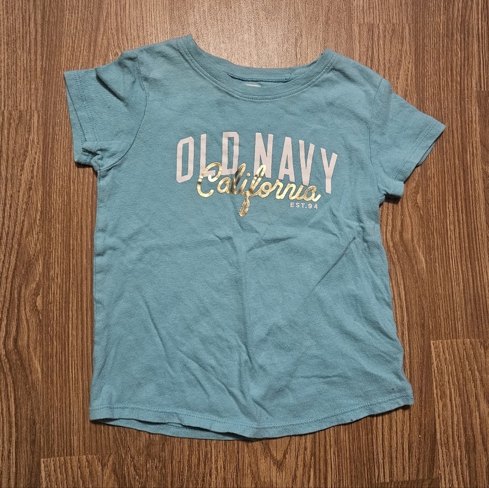 Old Navy Teal and Gold Kids Tee